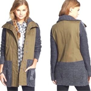 Thread and Supply Army Sweater Coat